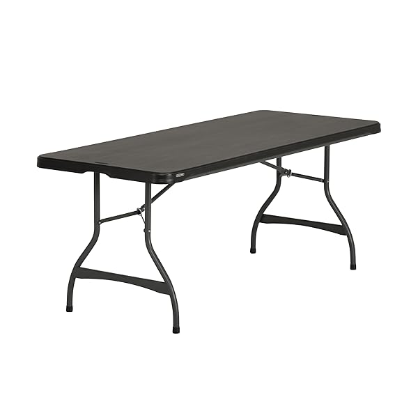 LIFETIME 6-FOOT NESTING FOLDING TABLE, COMMERCIAL, BLACK