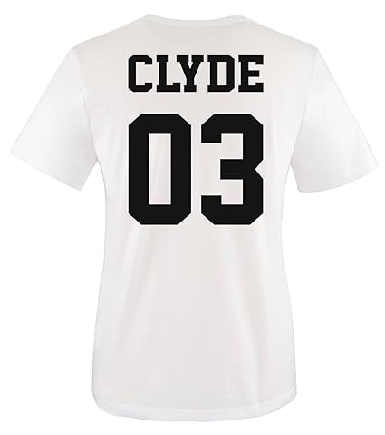 Pärchen T-Shirts Bonnie and Clyde 100% Baumwolle – INDIVIDUALISIERBAR mit Wunschnummer - Partnerlook Love Mann & Frau – Partn