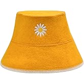 Metnuora Bucket Sauna Hat 2-Pack, Wool Sauna Hat for Women and Men Russian Banya Cap - Ultra Soft, Breathable for Bath Sauna Accessories-Small Yellow Daisy