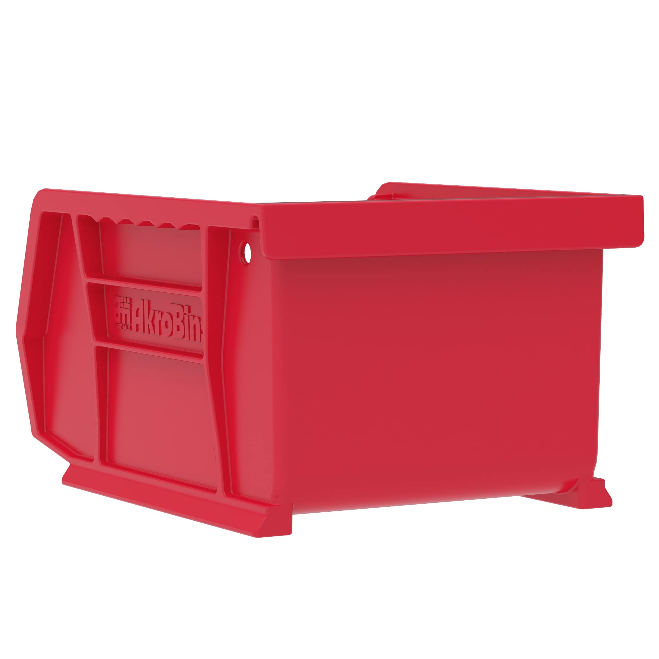Akro-Mils 30210 AkroBins Plastic Storage Bins, Space-Saving Stackable Bins for Garage, Pantry, Craft Organization, 5-Inch x 4-Inch x 3-Inch, Red, 24-Pack