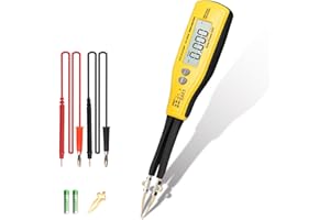 GOLDCHAMP 990B SMD Tweezers Meter, Upgraded 4000 Count Multimeter for Resistance/Capacitance/Diode/Continuity Test with Auto-Range, Relative Value Measurement, LCD Display, LED/Semiconductor Test