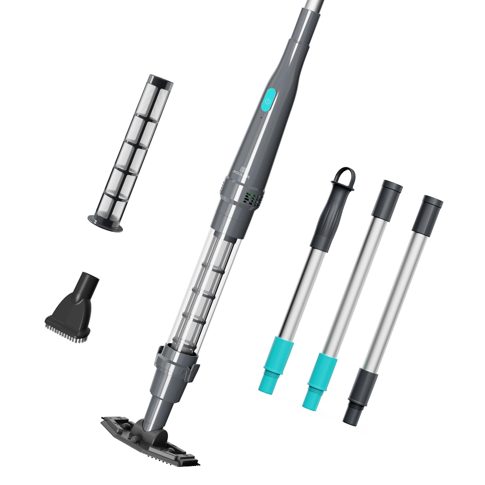 Photo 1 of Handheld Spa Hot Tub Vacuum- Cordless Small Above Ground Pool Cleaner with 2 Brush Heads, 90 Mins Running Time, 12 Gallons/Min Powerful Suction, Ideal for Cleaning Debris and Sand Underwater, Black