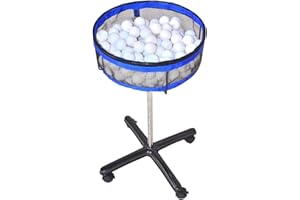 TNZMART Removeable Table Tennis Storage Multi-Ball Collector Holder Adjustable Height Pickleball Collection Basket for Training