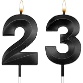 23 Birthday Candle 23 Or 32 Candles for Cake Black Happy 23rd Birthday Decorations for Women 32nd Birthday Decorations for Men Number 2 Birthday Candle Number 3 Candle 23 Or 32 Anniversary