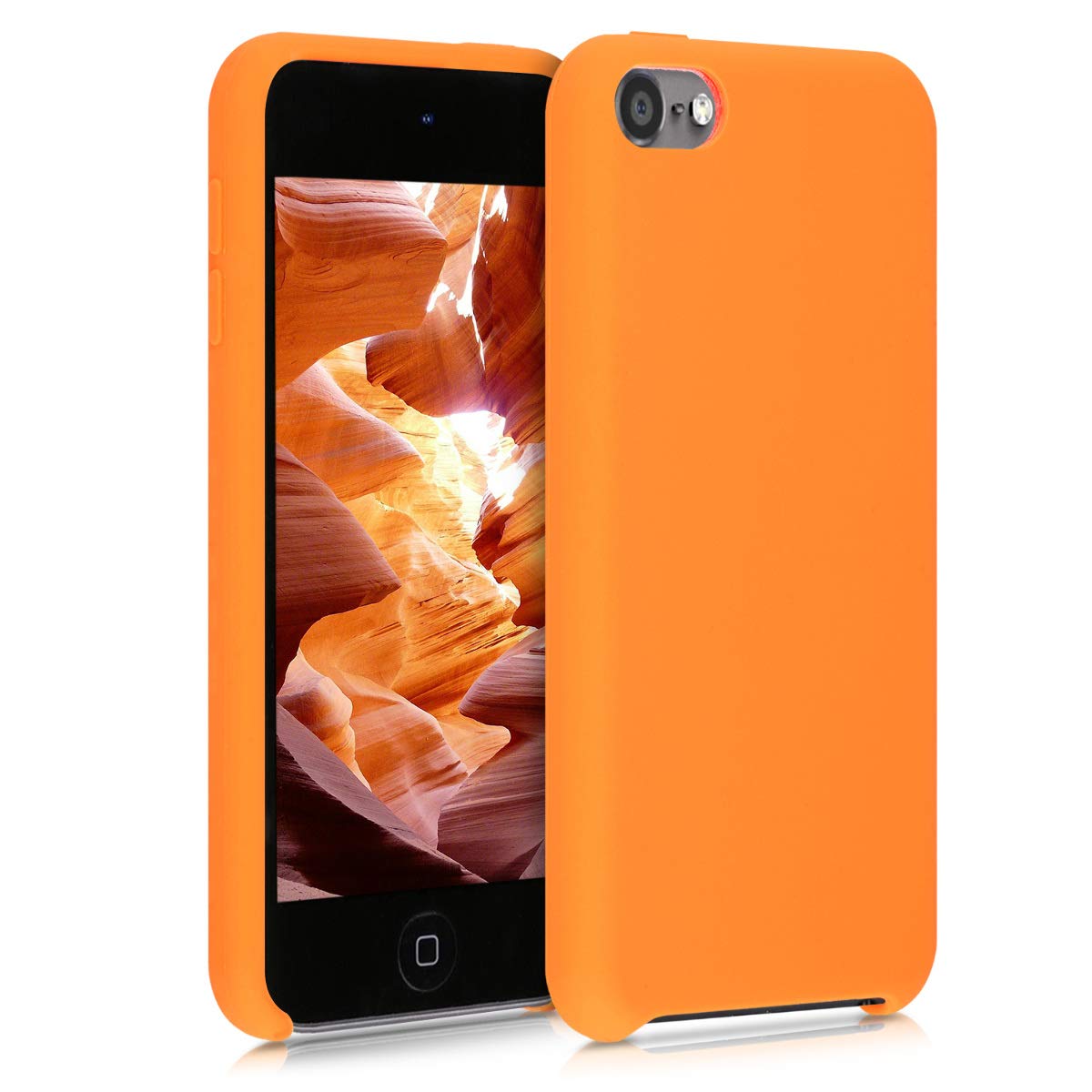 kwmobile TPU Silicone Case Compatible with Apple iPod Touch 6G / 7G (6th and 7th Generation) - Case Soft Flexible Protective Cover - Fruity Orange