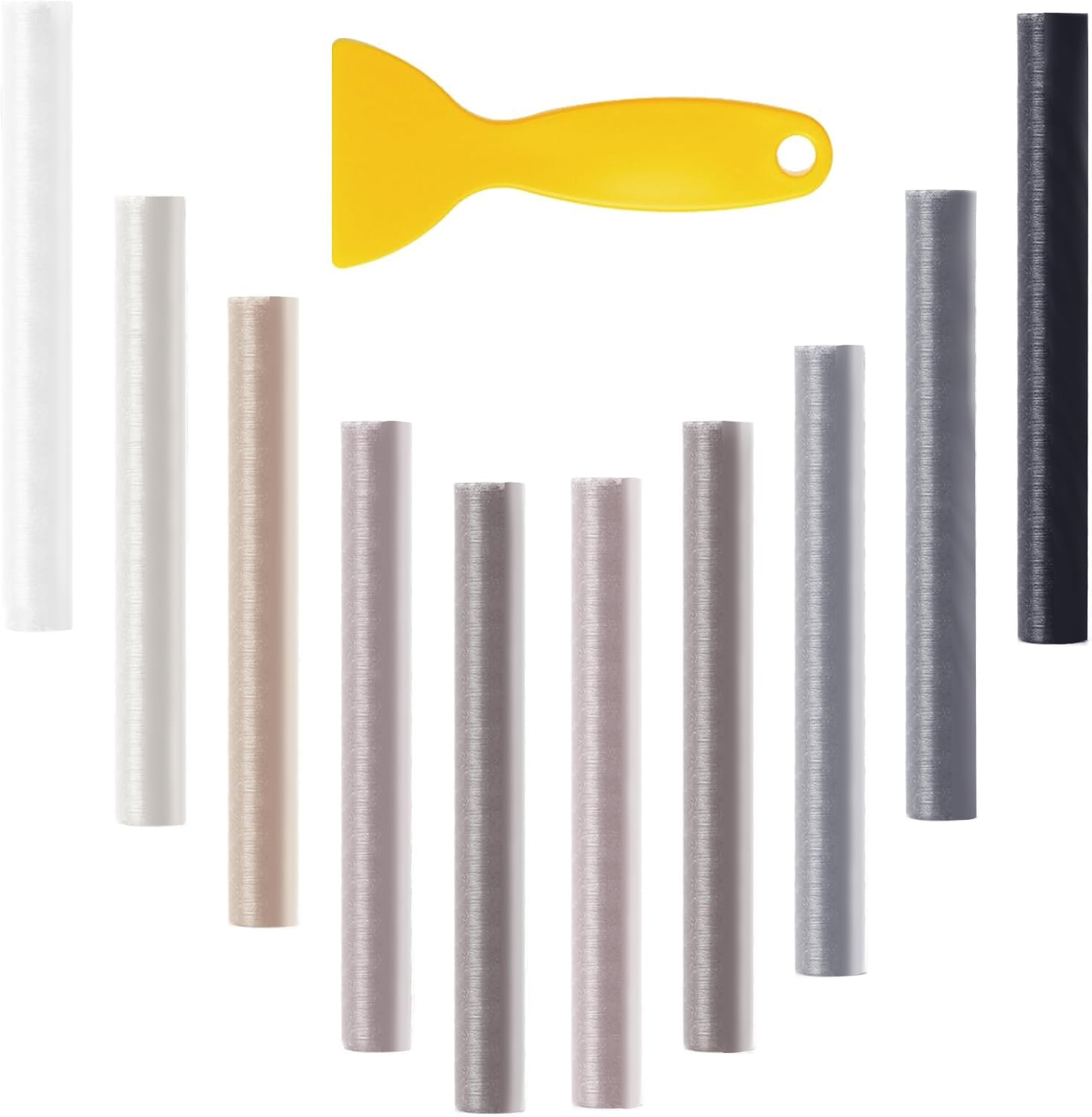 XdealCozyxc Laminate Floor Repair Kit, 10 Pcs Wax Filler Wood Repair Sticks, Furniture Wax Crayons for Scratch with Scraper