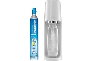 SodaStream Fizzi Sparkling Water Maker (White) with CO2 and BPA free Bottle
