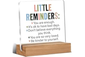 Hiagkmet Encouragement Gifts for Women Little Reminders Desk Sign - Mental Health Gifts Dorm Decor for College Positive Inspi
