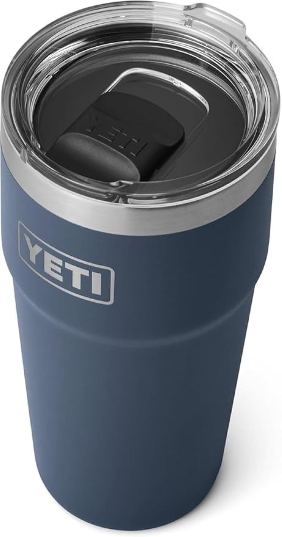 YETI Rambler 20 oz (591 ml) Stackable Cup with Removable Magslider Lid, Stainless Steel Vacuum Insulated Coffee Cup, Navy