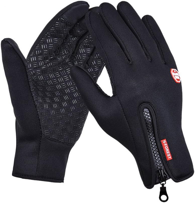 WINDS Cycling Gloves, Waterproof Touchscreen in Winter Outdoor Bike Gloves,Unisex Sports Warm Gloves stopper Climbing for Men Women (Black, Medium)