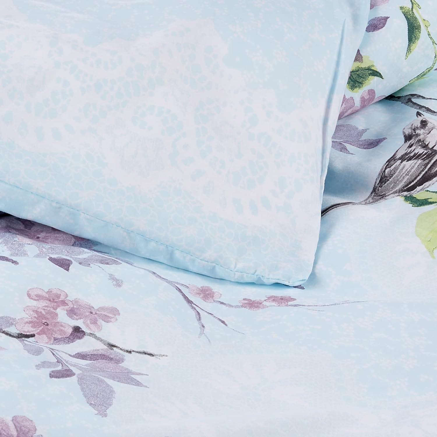 Rapport Home Eloise Floral Blue King Duvet Cover Set, Duck Egg - Image 5