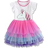 VIKITA Toddler Flower Girl Dress Summer Sleeveless Polyester Tutu Dresses for Girls 3-7 Years, Knee-Length