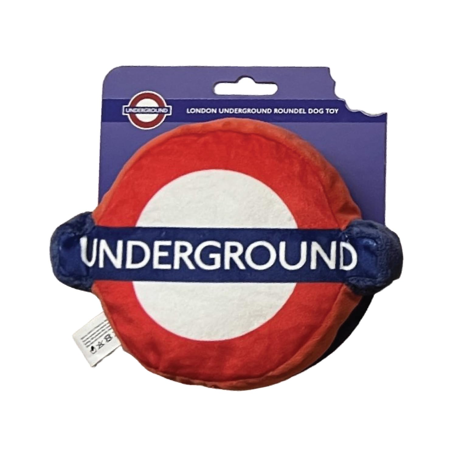 London Underground Officially Licensed Roundel Logo Dog Toy - Cute Plush Pet Chew Toy with Crinkles and Squeaker