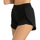 YCJMEIZZAO 2 in 1 Women's Lightweight Running Shorts Workout Athletic Short for Gym Yoga with Liner Pocket