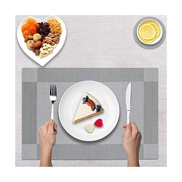 Panngu-Modern-Placemats-Set-of-6-Premium-Table-Place-Mat-with-6x-Placemats6x-Coasters-Heat-Resistant-Washable-445X30cm-Simple-Silver-Grey Panngu Modern Placemats Set of 6, Premium Table Place Mat with 6x Placemats+6x Coasters Heat Resistant Washable, 45X30cm…