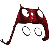 eXtremeRate Scarlet Red Decorative Trim Shell Compatible with p s 5 Controller, Soft Touch DIY Replacement Clip Shell, Custom Plates Cover Compatible with p s 5 Controller with Accent Rings
