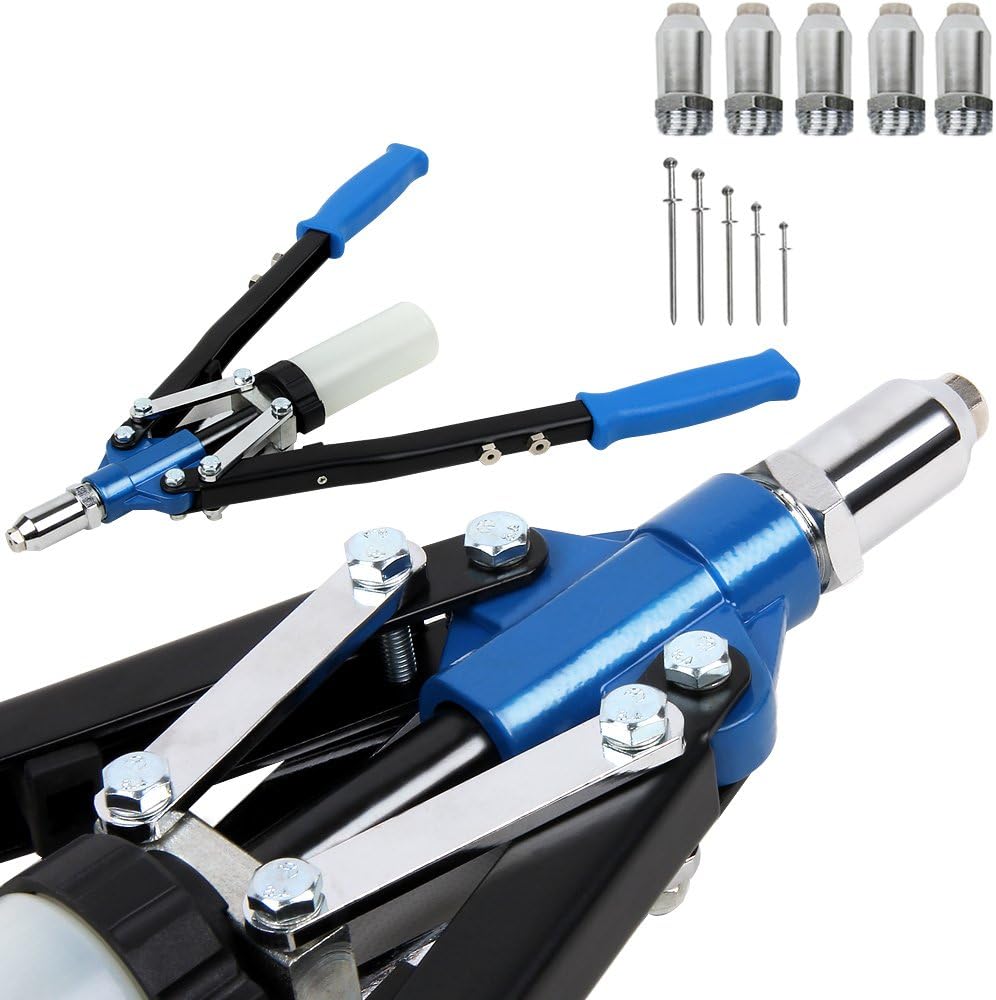 Pince à riveter avec 5 rivets, clé à rivet et récipient de collecte ...