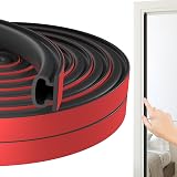 Jobon D-Shape Rubber Draught Excluder Door Seal Strip 7M Black Self-Adhesive view 1