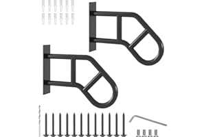 LOVMOR Handrails for Outdoor Steps Stair Railing Indoor, 1 to 3 Steps Stairs Wall Mounted Metal Handrail for The Elderly, Kids, Disabled, Pregnant Women, 2 Pack