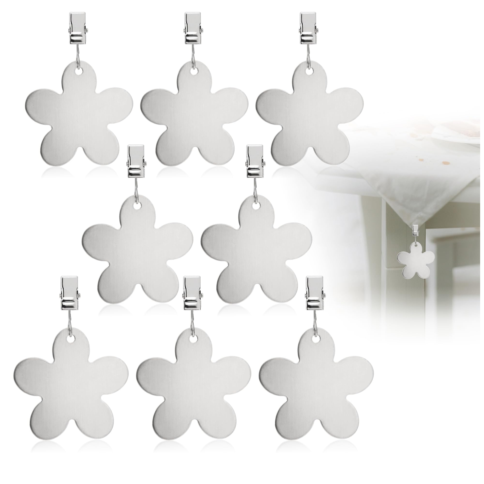 COM-FOUR® 8x tablecloth weighters - tablecloth weights made of stainless steel - tablecloth clamps - approx. 35g each - tablecloth clamps