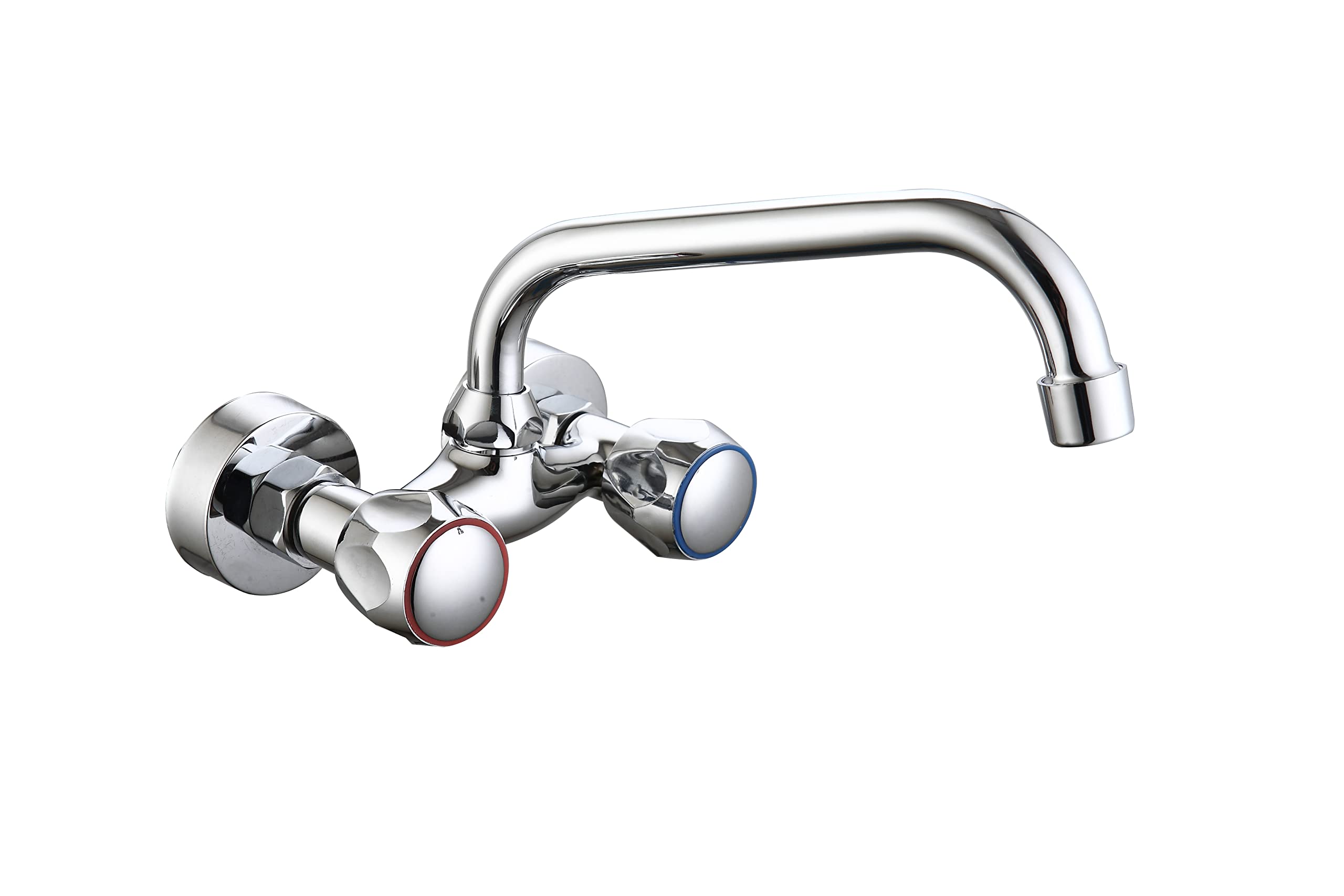 DP Bath Sauco – Wall mounted battery sink tap (kitchen tap) for 15 cm sink, silver