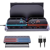 Switch 2 Charging Dock for 4 Joy-Cons with LED &amp; Game Card Slots | Charges 4 Joy-Cons | Red/Blue LED Status | 8 Game Card Slots | Hidden Stand for Dock | Type-C Input