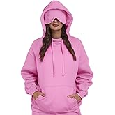 SeSe Code Hoodie with Eye Mask Travel Airplane Unisex Oversized Sweatshirt Sleep Pullover with Pocket Fleece Couples Hoodies