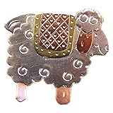 Country Quilt Sheep Needle Nanny Magnetic Needle Minder Holder, Brooch