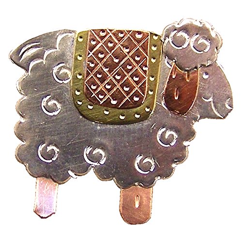 Country Quilt Sheep Needle Nanny Magnetic Needle Minder Holder, Brooch