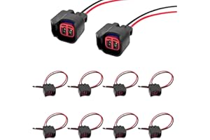 KUQUTIDY 8 PCS Fuel Injector Connector Pigtail, Engine Fuel Injector Wiring Harness Plug Replacement for Dodge, Ford, Jeep, Chevrolet, Replace OEM# 5013995AA,5161919AA