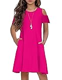 Arshiner Girls Short Sleeve Casual A-Line Swing