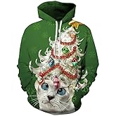 Gloria&Sarah Ugly Christmas Sweaters Sweatshirt Outfits for Women Men Funny Shirts Tops 3D Cute Hoodie Pullover