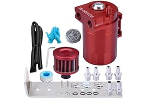 EVIL ENERGY Baffled Oil Catch Can,Oil Separator Catch Can with Breather Filter 300ml Universal Aluminum