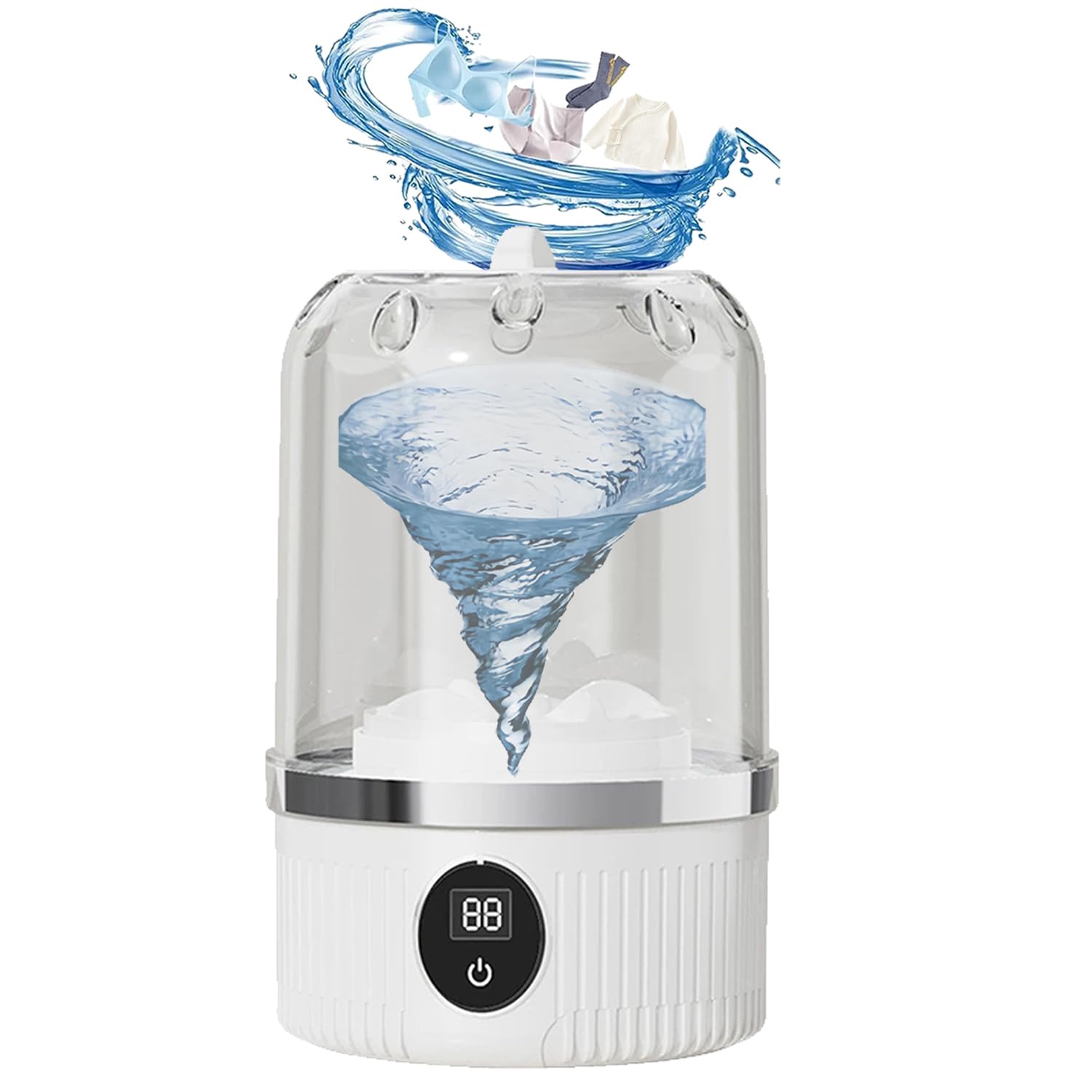 Photo 1 of 2025 Upgraded Portable Mini Washing Machine For Travel,underwear washer - Deep Clean Socks, Underwear, Baby Clothes, for Home, Apartment, RV -USB Charging (White)