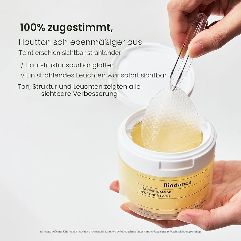 Vita Niacinamide Gel Toner Pads - Tonic Pads für dunkle Flecken und gleichmäßigen Ton, weiche Peeling-Pads mit Vitamin C, koreanische Kosmetik, 60 Stück (140 g)