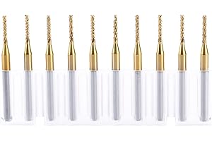 10Pcs 1.5mm 1/8in Cutting End Mill, CNC PCB Engraving Bit, Tungsten Coating Shank