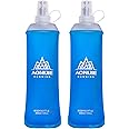 TRIWONDER TPU Soft Folding Water Bottles BPA-Free Collapsible Flask for Hydration Pack - Ideal for Running Hiking Cycling Climbing (450ml/15.22oz - Pack of 2)