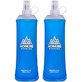 TRIWONDER TPU Soft Folding Water Bottles BPA-Free Collapsible Flask for Hydration Pack - Ideal for Running Hiking Cycling Climbing (450ml/15.22oz - Pack of 2)