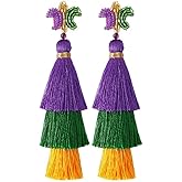 Blue Drop Mardi Gras Earrings for Women Carnival Theme Tassel Mask Lips Hat Lobster Modelling Earrings Mardi Gras Acrylic Earring Carnival Jewelry Gifts