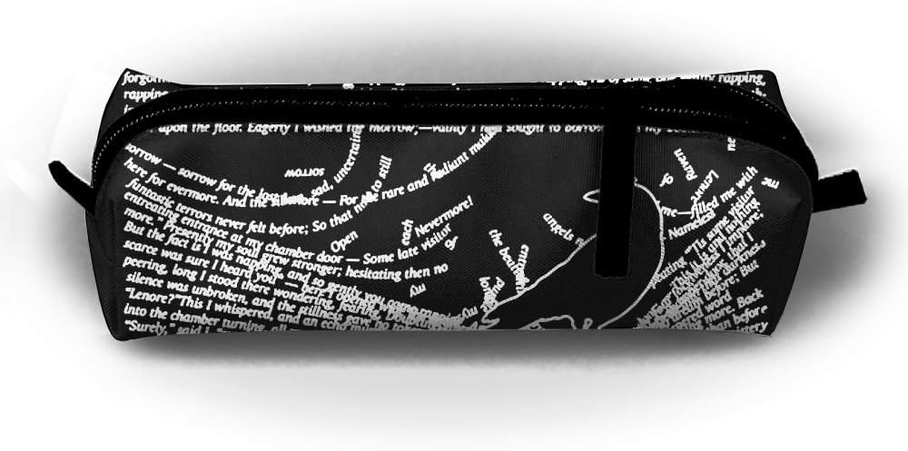 The Raven By Edgar Allan Poe Children Pencil Case Zipper Pen Pouch Printing Student Small Pen Bag Rectangular Pouch