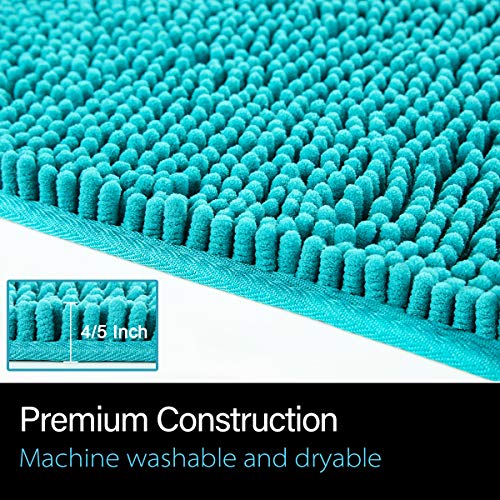 LOCHAS Luxury Bathroom Rug Shaggy Bath Mat 24 x 60 Inch, Washable Non