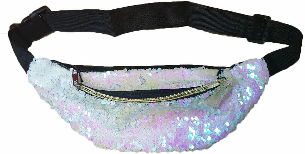 pink sequin bum bag