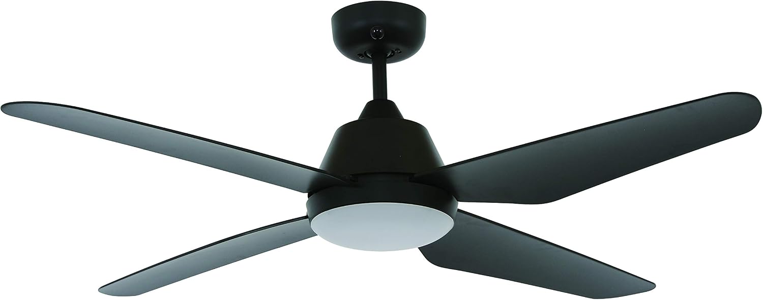 Ceiling Fan Airfusion Aria with LED Lighting and Remote Control by Lucci air, 18 W, Colour: Black, 122 cm Diameter, ABS