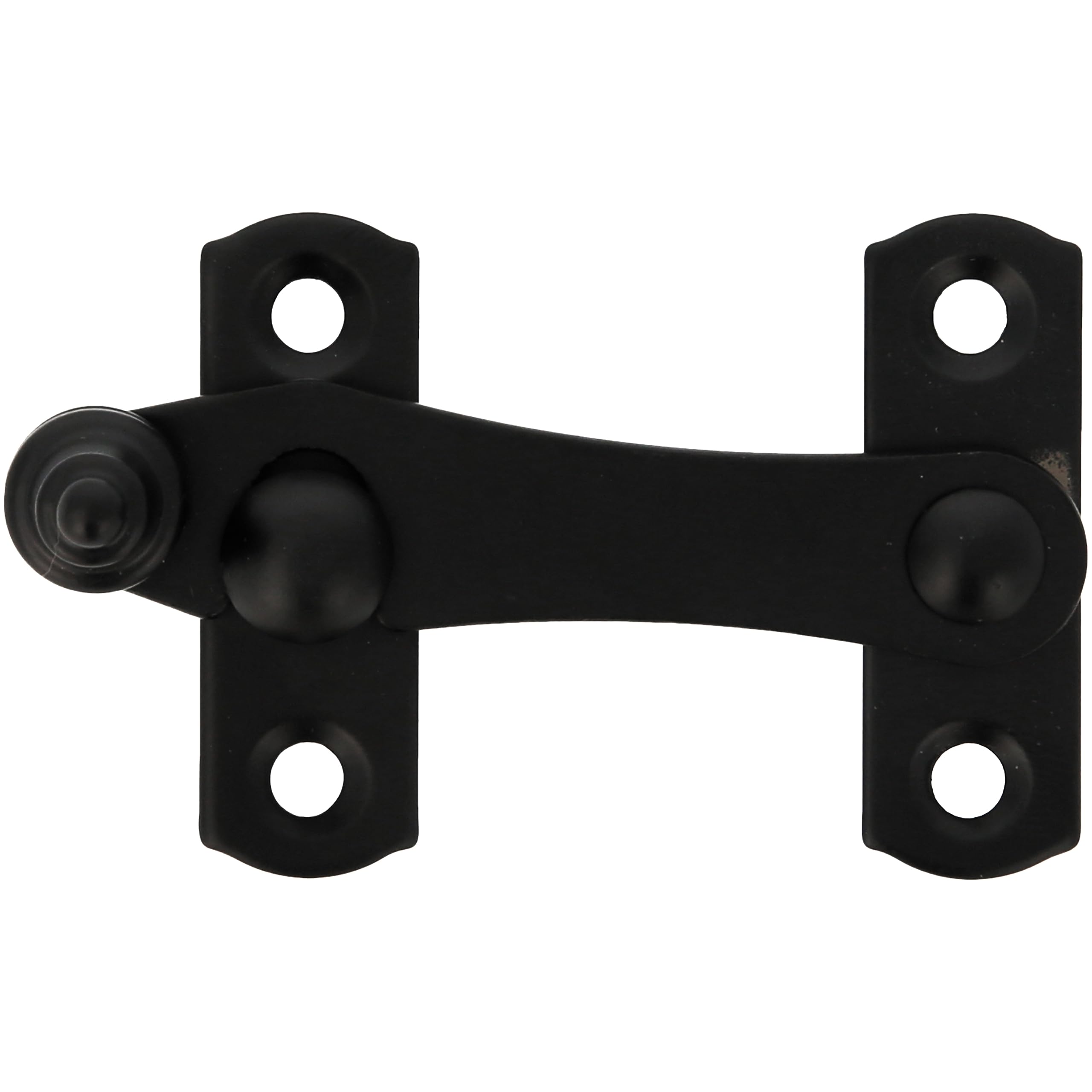 Amig - Black Snap for Shutters with Reverse Hitch Mod. 3-75 x 46 mm - Anti Shock and Break Security Lock for Windows - Steel - Includes Screws