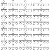 PH PandaHall 32pcs Slide Clasp Lock 4 Style Necklace Layering Clasps Silver Layered Spacer Clasp 304 Stainless Steel Tube Lock Connectors for Layered Bracelet Necklace Jewelry, 3/4/5/6 Loops