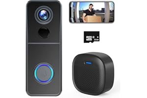 XTU WiFi Video Doorbell Camera, Wireless Doorbell Camera with Chime, 1080P HD, 2-Way Audio, Motion Detection, IP65 Waterproof, No Monthly Fees and 32GB SD Card Pre-Installed