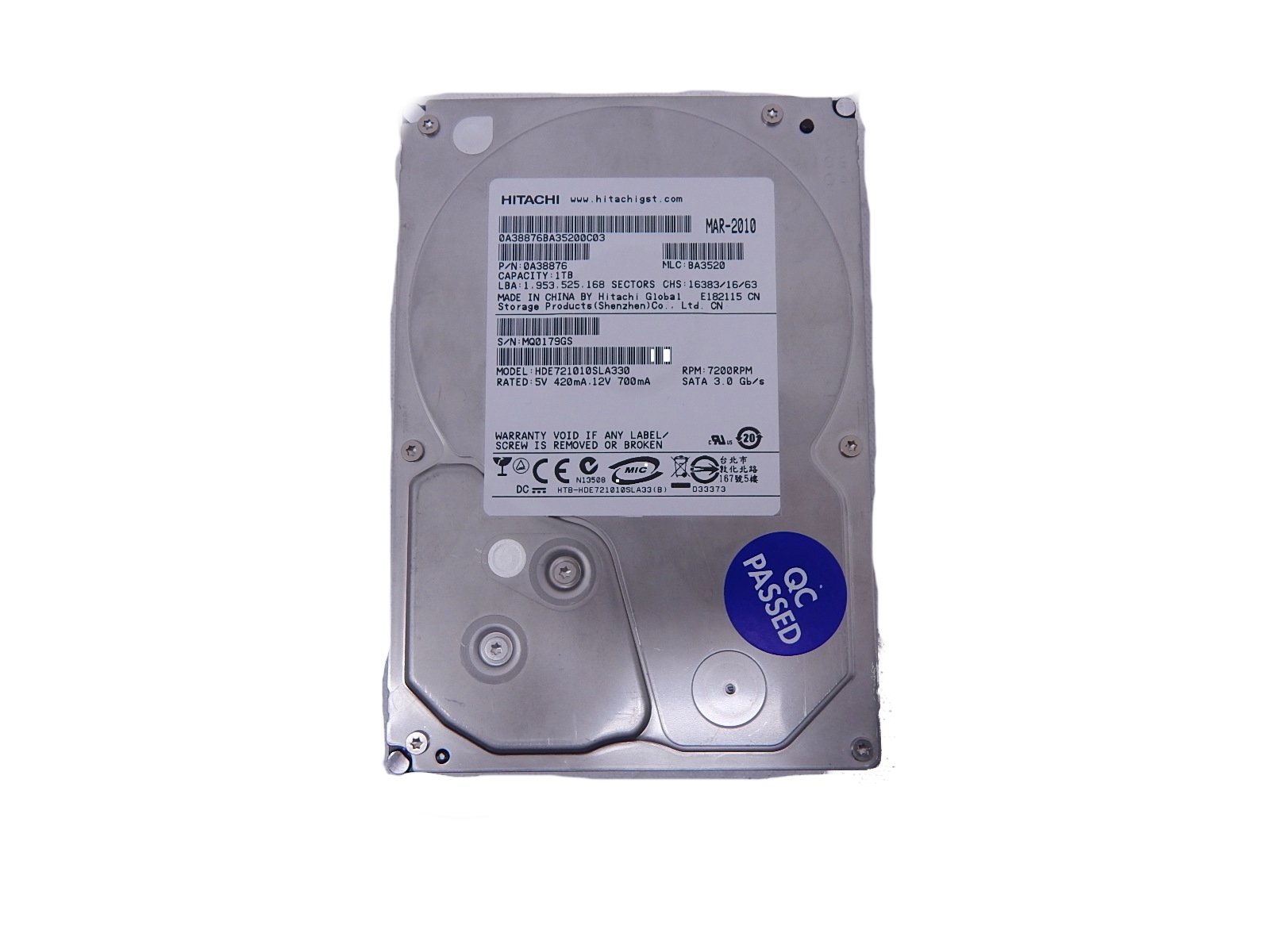Hitachi HDE721010SLA330 3.5-Inch 1TB 32MB SATA HDD E7K1000