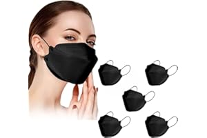50PCS Kids Adult Fish Face_Masks Disposable, 4 Ply 3D Type Disposable Face_Mask for Kids Adult Daily Use (Adult, Black1)