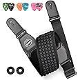 LEKATO Guitar Straps for Electric Guitar Bass, 3.5" Wide Padded Guitar Strap Neoprene Pad with 3D Sponge Filling Bass Guitar Straps Adjustable Length from 45" to 55" with Strap Locks, Picks