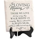 LukieJac Sympathy Gifts for Loss of Loved One In Memory of Mother Father Plaque with Wooden Stand Bereavement/Condolences/Grief Gifts-Funeral Decor Sign Sorry for Your Loss Remembrance-Poem(3 Options)